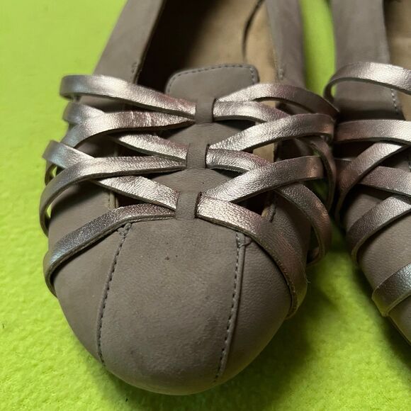 SoftWalk Women's St Lucia Leather Ballet Flat Sz US 12W Wide Taupe - Picture 2 of 6